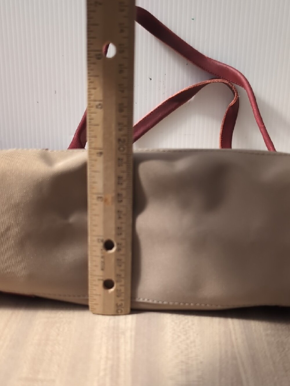 Jack Gomme Canvas Tote with Burgundy Trim and Straps - Picture 11 of 12